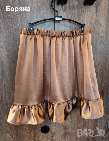 Aware by Vero Moda нова сатенирана пола с къдръчка, снимка 5 - Поли - 54080222