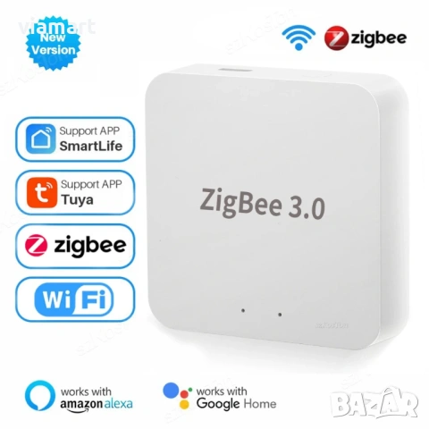 Zigbee 3.0 Хъб gateway Tuya Smart, Умен хъб за автоматизация на дома, Поддръжка до 128 устройства, г