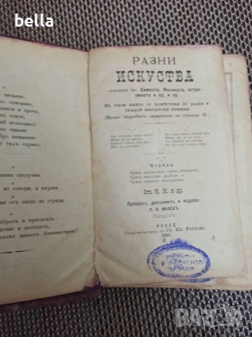 Антикварно рядко издание -Разни искуства-П.Н.Милев 1891 год., снимка 3 - Антикварни и старинни предмети - 54957828