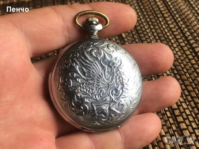 стар джобен часовник "МОЛНИЯ" с капак - СССР, снимка 11 - Антикварни и старинни предмети - 50297317