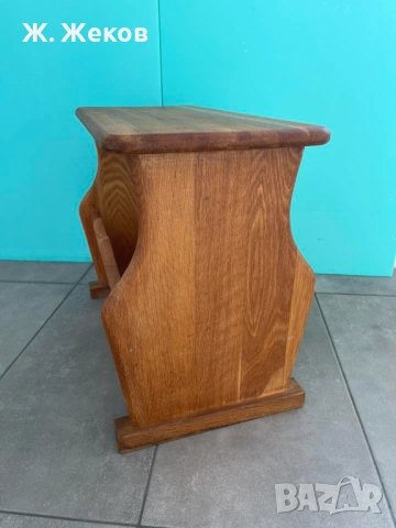 МАСИВНА ДЪРВЕНА МАСИЧКА с отделение за списания, снимка 3 - Маси - 53991801