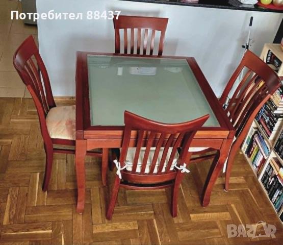 комплект кухненска маса със столове, снимка 2 - Маси - 54423189