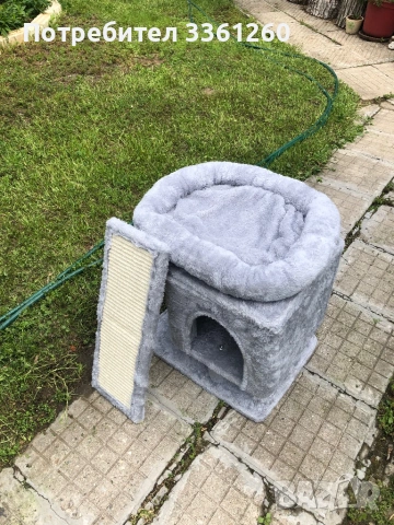 Котешка къщичка с драскалка  и легло, снимка 2 - За котки - 54602956