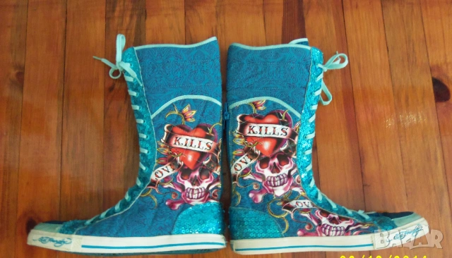 Ed Hardy оригинални дамски кецове UK7,5 /41, снимка 7 - Кецове - 54374125