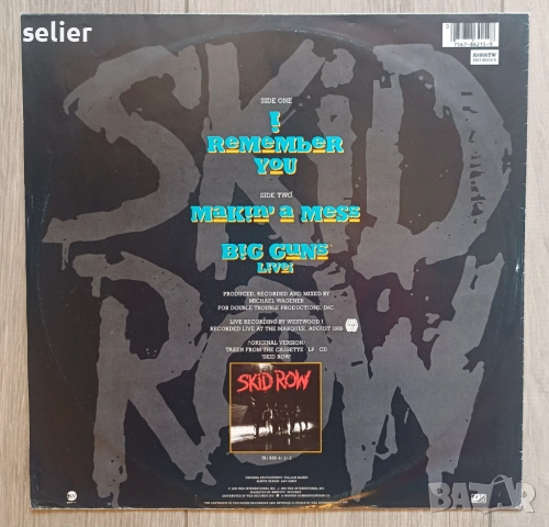 Skid Row ‎– I Remember You Maxi Single 12 Издание 🇬🇧 UK 1990г-Collector's Edition Poster Bag Състо, снимка 2 - Грамофонни плочи - 54317896