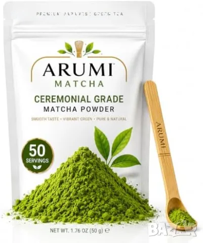 Нов Премиум матча ARUMI Matcha 50 г церемониален японски зелен чай с лъжичка