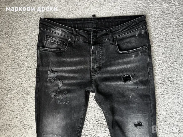 DSQUARED2 TIDY BIKER JEAN Измит деним Slim Fit Износени дънки Размер IT 46 / W32, снимка 2 - Дънки - 55470589