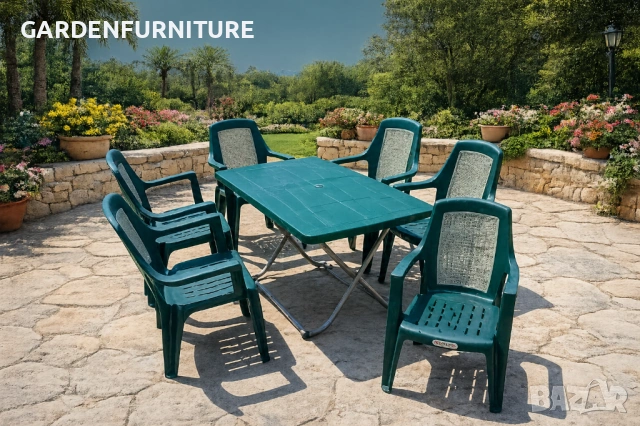 Комплект маса + 6 стола или 4 стола ратан 3 цвята и размери маси мод.7