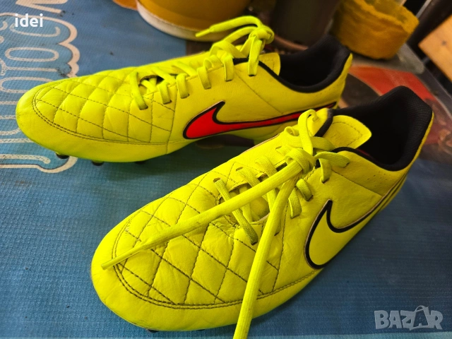 Nike Tiempo Rio II FG Volt/Hyper Punch/Black бутонки футболни обувки, снимка 3 - Маратонки - 54943079