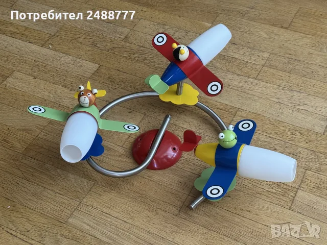 Лампа за детска стая със самолети и животни, снимка 4 - Детски нощни лампи - 55425467