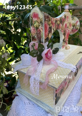 Рози, рози, рози…💗💗💗 Кутия шевна машина!, снимка 6 - Декорация за дома - 54930549