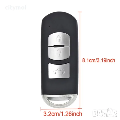 Кутийка за ключ с 2 бутона за Mazda 2, 3, 5, 6, CX3, CX5, CX7 и CX9, снимка 2 - Аксесоари и консумативи - 55466274