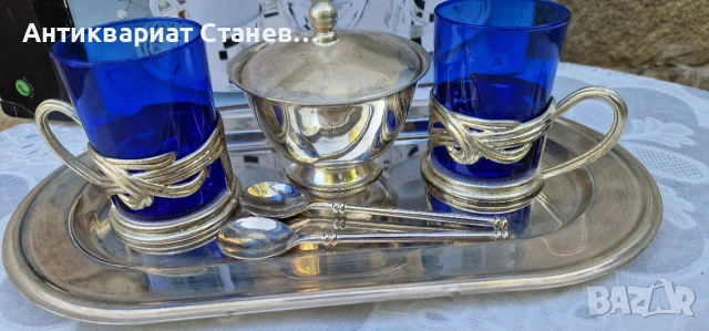 Стар посребрен сервиз за мока / еспресо кафе, снимка 2 - Сервизи - 55165310