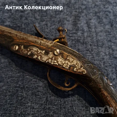 Османски / балкански кремъчен пистолет с италианска цев, XVIII век, снимка 5 - Антикварни и старинни предмети - 55665831
