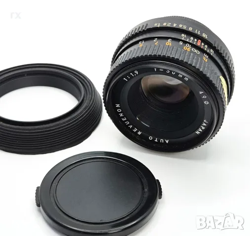 Auto Revuenon 50mm f/1.9 на M42 резба + капачка и сенник