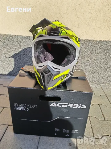 Мотокрос каска ACERBIS PROFILE 5 BLACK/FLUO YELLOW