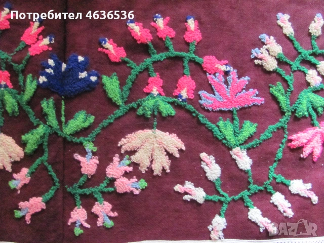 19век вълнена престилка за носия , 86х73см., снимка 2 - Антикварни и старинни предмети - 54040307