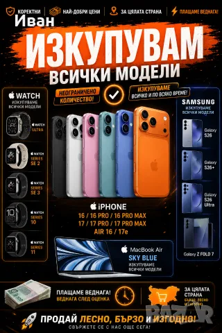 ⚠️ИЗКУПУВАМ!! iPhone 17/pro/17 max /16/ 15 /15 Pro /15 Pro Max ПЛАЩАНЕ КЕШ, снимка 3 - Apple iPhone - 55310063