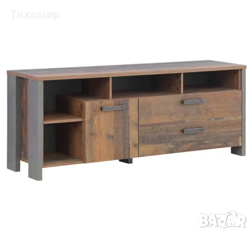 Шкаф за телевизор Retro, Винтидж, 161x64x41 см, 1 вратичка и 2 чекмеджета