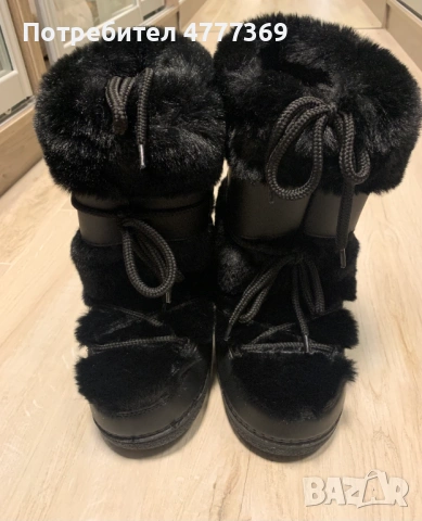 Нови зимни черни асперски с изкуствен косъм, снимка 5 - Дамски апрески - 54127275