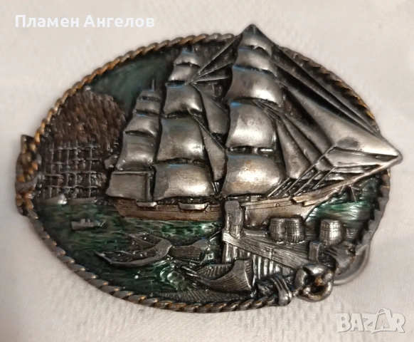 Винтидж американска катарама за колан Bergamot Brass Works 1983 , снимка 7 - Колани - 54664240