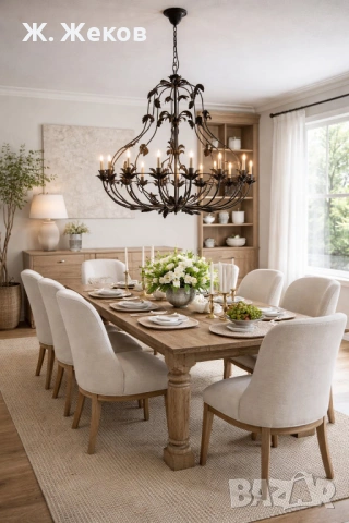 Кован винтидж полилей с осем лампи