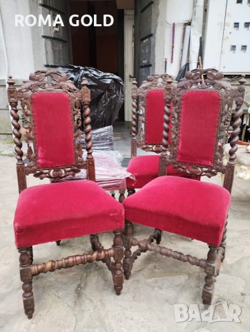 11 комплекта Антикварни столове, снимка 13 - Столове - 54264662