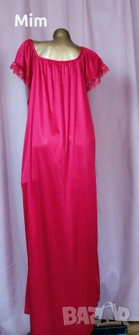 5XL Червена, дълга, сатенена нощница , снимка 3 - Нощници - 53980358