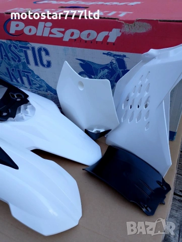Кит пластмаси комплект за КТМ SX65 Polisport бял 2009-2011г., снимка 3 - Части - 54917608