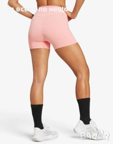 ADIDAS Optimé 4-Inch Raw Cut Hem Leggings Pink Дамски Розов Къс Клин Код P2713, снимка 2 - Клинове - 55054840