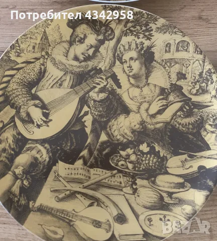 Комплект 4 колекционерски порцеланови чинии Royal Tettau – „Die Elemente“. 1980-те, снимка 3 - Други ценни предмети - 55677436