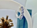Сребърни обеци с Танзанит, снимка 5