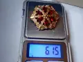 3 Старинни РАЗКОШНИ СЪВЕТСКИ ПОЗЛАТЕНИ БРОШКИ с КАМЪНИ и МАРКИРОВКИ, снимка 11
