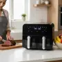 Двоен фритюрник с горещ въздух Cheffinger 9 л  с дигитален дисплей, стъклен прозорец и 360° циркулац, снимка 5