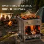 Сгъваема ракетна печка от неръждаема стомана за къмпинг, двор, градина, снимка 4