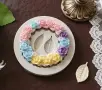 кръг рамка венец рози и листа силиконов молд форма декорация торта фондан мъфини шоколад, снимка 2