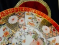 Японска порцеланова фруктиера Saji,злато,хризантеми. , снимка 4