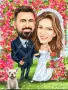 Дигитални Карикатури Портрет Ръчна Рисувана Карикатура Подарък Рожден ден Юбилей Двойка Картини , снимка 4