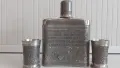 Джобна манерка и чаши за ракия от калай  Antik*Vintage #51, снимка 2