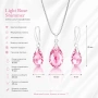 Комплект бижута с розови кристали Light Rose Shimmer – колие и обеци капка, снимка 1