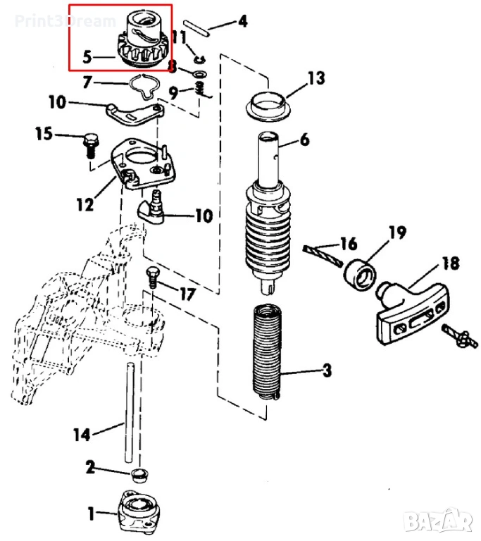 Зъбно колело за стартер (пиньон) за Johnson / Evinrude / Gale – 318447, снимка 1