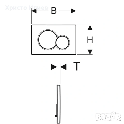 Бутон за структура за вграждане черен Geberit Sigma01 Round 115.770.DW.5, снимка 3 - Други - 54409419