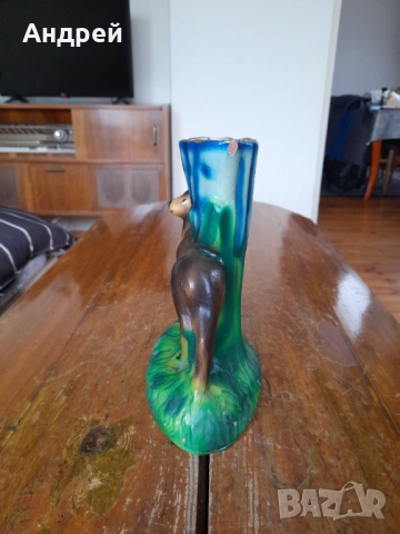 Стара керамична ваза, снимка 2 - Вази - 54291475