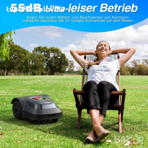 Косачка робот Handwise,Bluetooth Connection, Control via App, 500 m²,Гаранция, снимка 2 - Градинска техника - 55458912