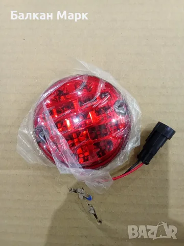 Червен кръгъл LED стоп фар за мъгла Dimatec 9-33V каравана кемпер ремарке