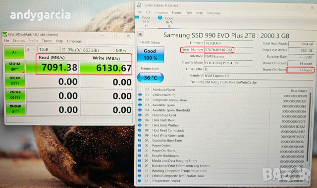 2TB SSD SAMSUNG 990 EVO Plus PCIe 4.0 M.2 Type 2280, ЧИСТО НОВ ДИСК за лаптоп или настолен, снимка 4 - Твърди дискове - 55146780