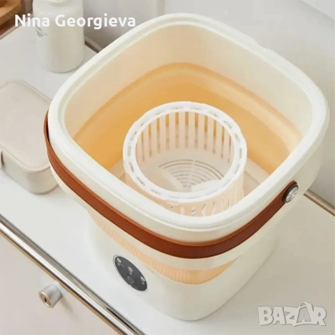 Мини сгъваема пералня с центрофуга – Компактна, мощна и идеална за всеки дом или пътуване - 12 литра, снимка 5 - Перални - 54082771