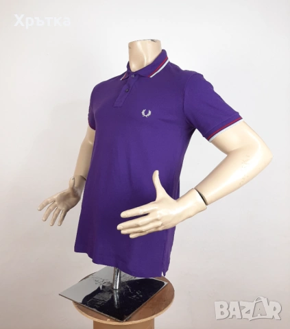 Fred Perry - Оригинална мъжка тениска с яка размер М, снимка 3 - Тениски - 54167446