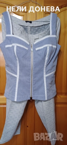 Разкошен Костюм 3 Части на OLTE Италия-Сако+Панталон+Бюстие!НОВИ!, снимка 3 - Костюми - 54044628