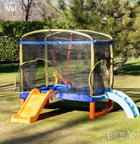 Голям батут Playground 200 см.с пърз.син